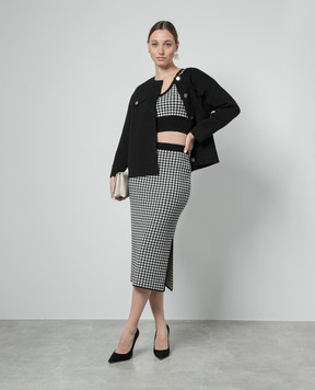 Max Mara Black Veleno checked top VELENO