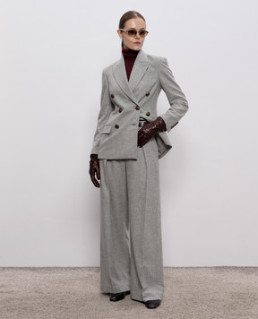 Brunello Cucinelli Gray wool and cashmere pants MB162P9050