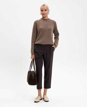 John Smedley Brown LYLLA cashmere and wool sweater LYLLA