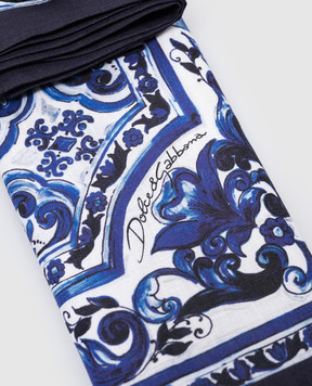 Dolce&Gabbana A set of linen serving napkins in Blu Mediterraneo print TCGS04TCAG9