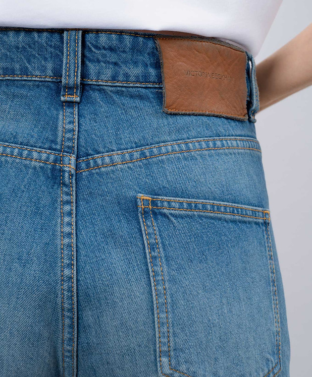Victoria Beckham - Blue jeans with a distressed effect