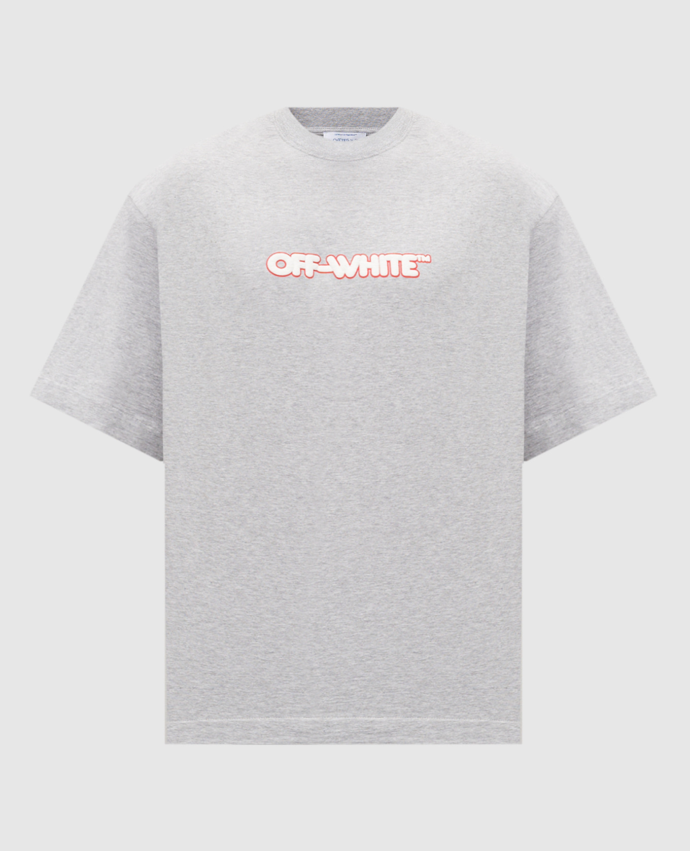 

Gray melange t-shirt with textured print Off-White, Grey