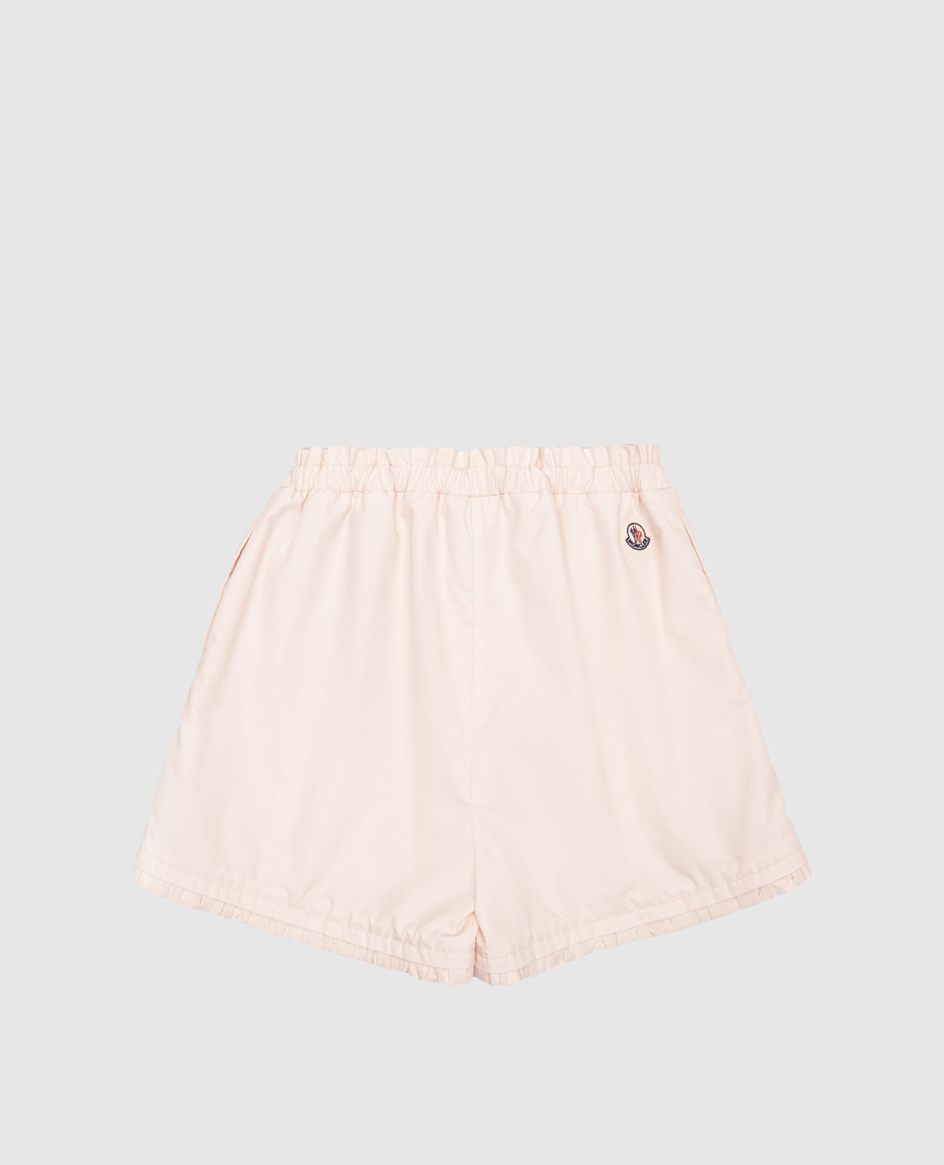 Children&#39;s beige shorts with logo patch Moncler ENFANT
