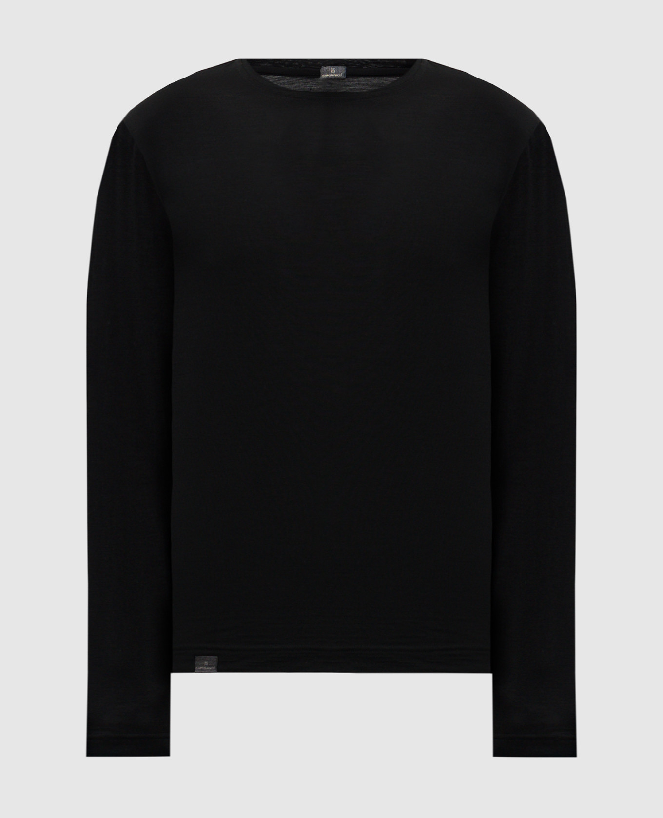 Black wool longsleeve with logo capobianco
