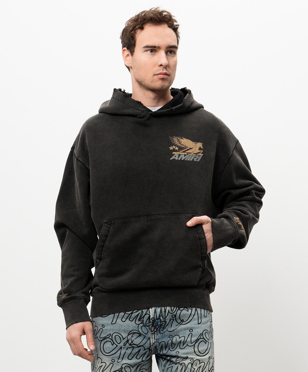 AMIRI - Grey hoodie with vintage effect AMJYHD1088 - shop with