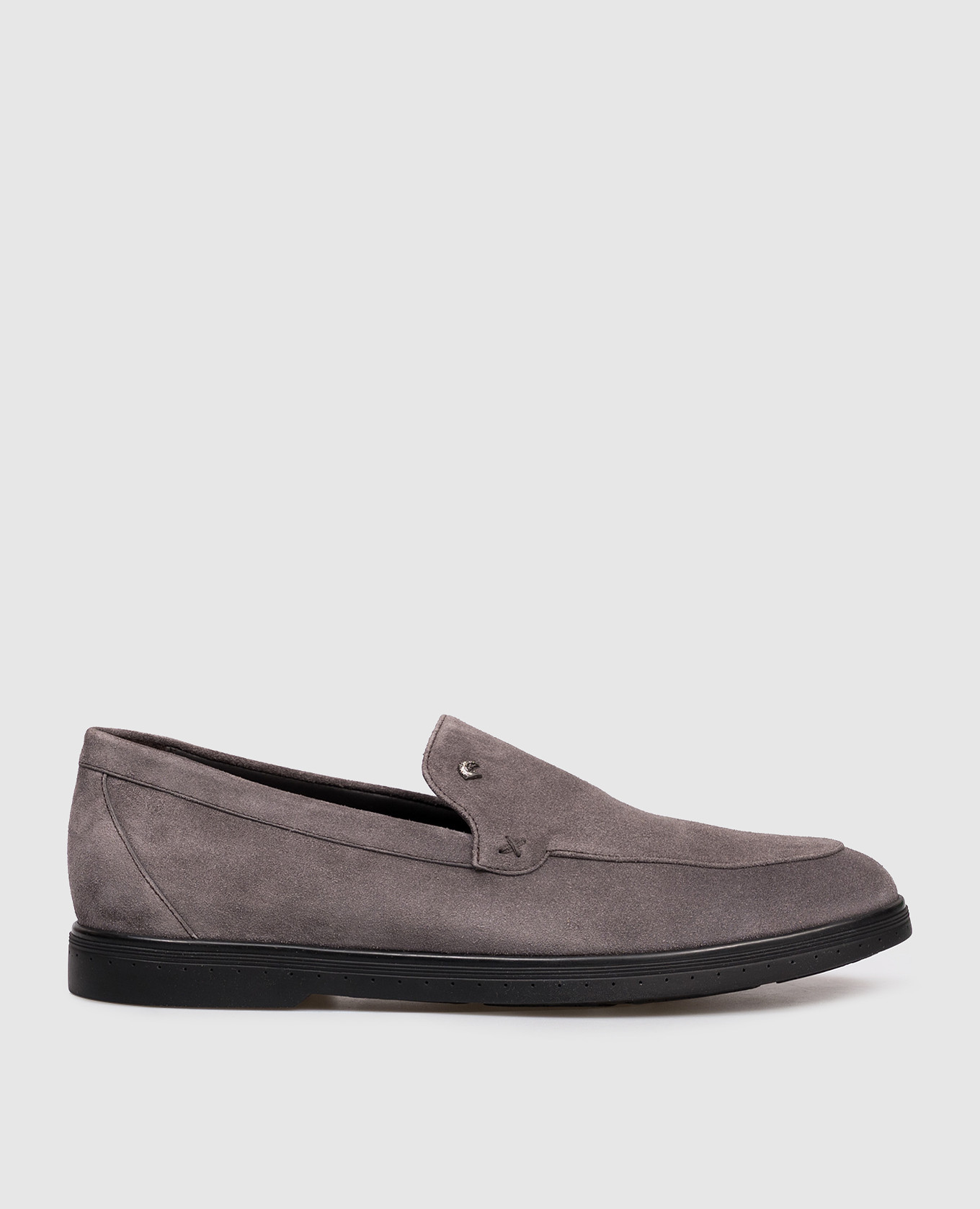 

Grey suede loafers with emblem Stefano Ricci