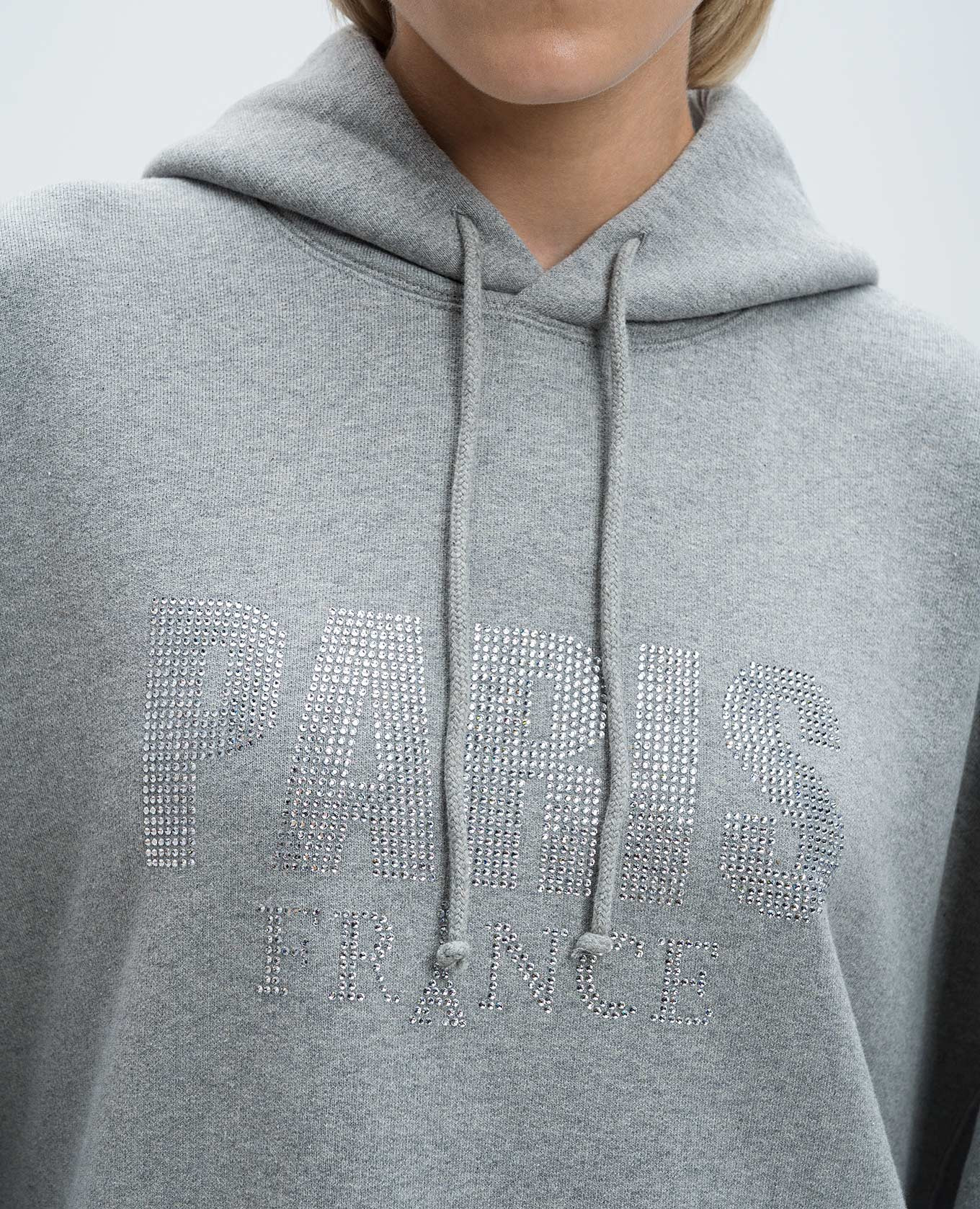 Gray melange hoodie with crystals Vetements 5