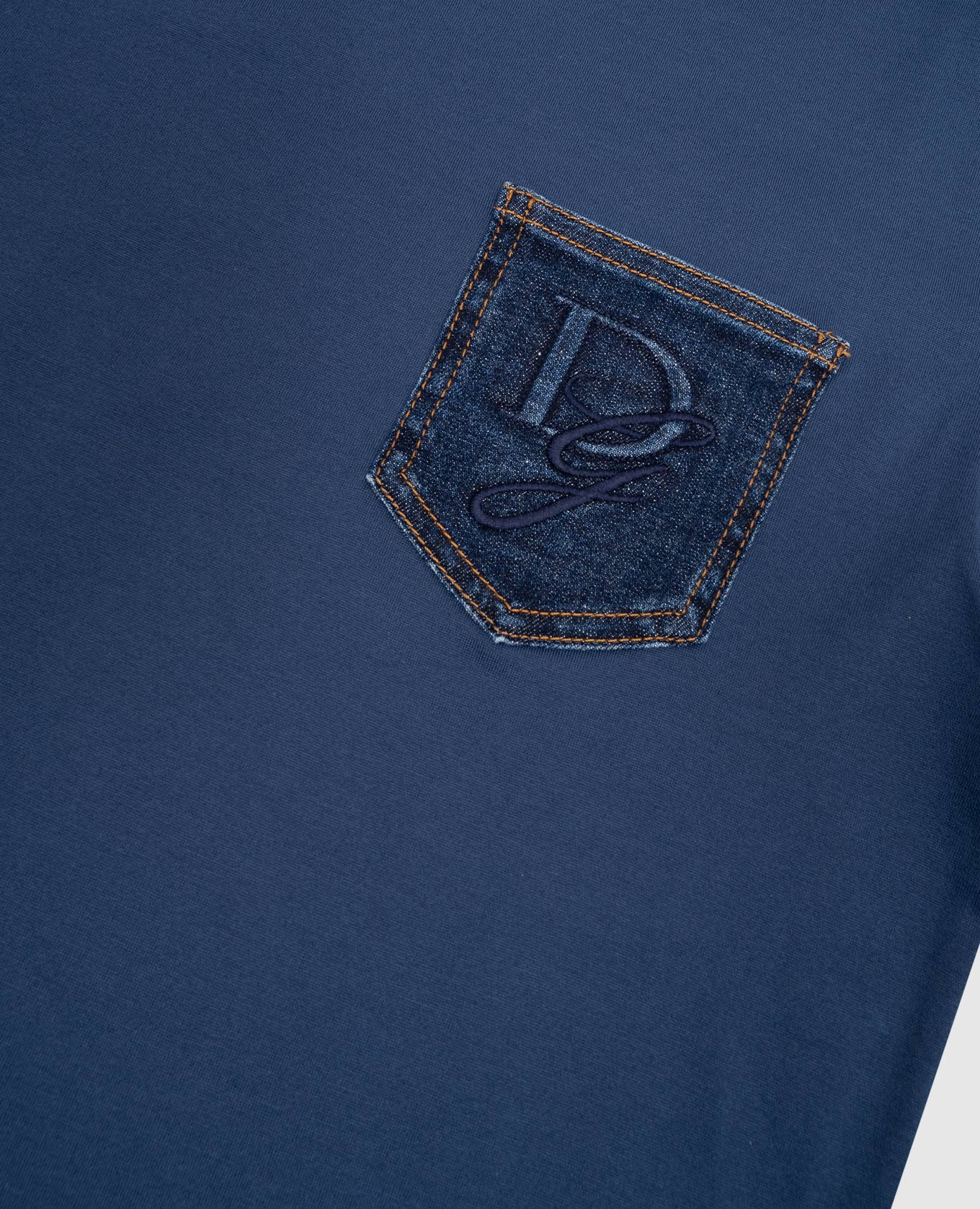 

Children's blue T-shirt with textured embroidery of the monogram logo Dolce&Gabbana