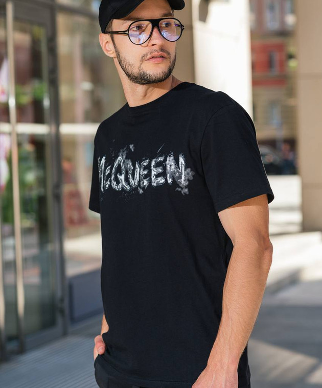 ★alexander mcqueen★ Graffiti Short Sleeve T-Shirt Black 79 Alexander McQueen Logo graffiti-print t-shirt | Black | FARFETCH