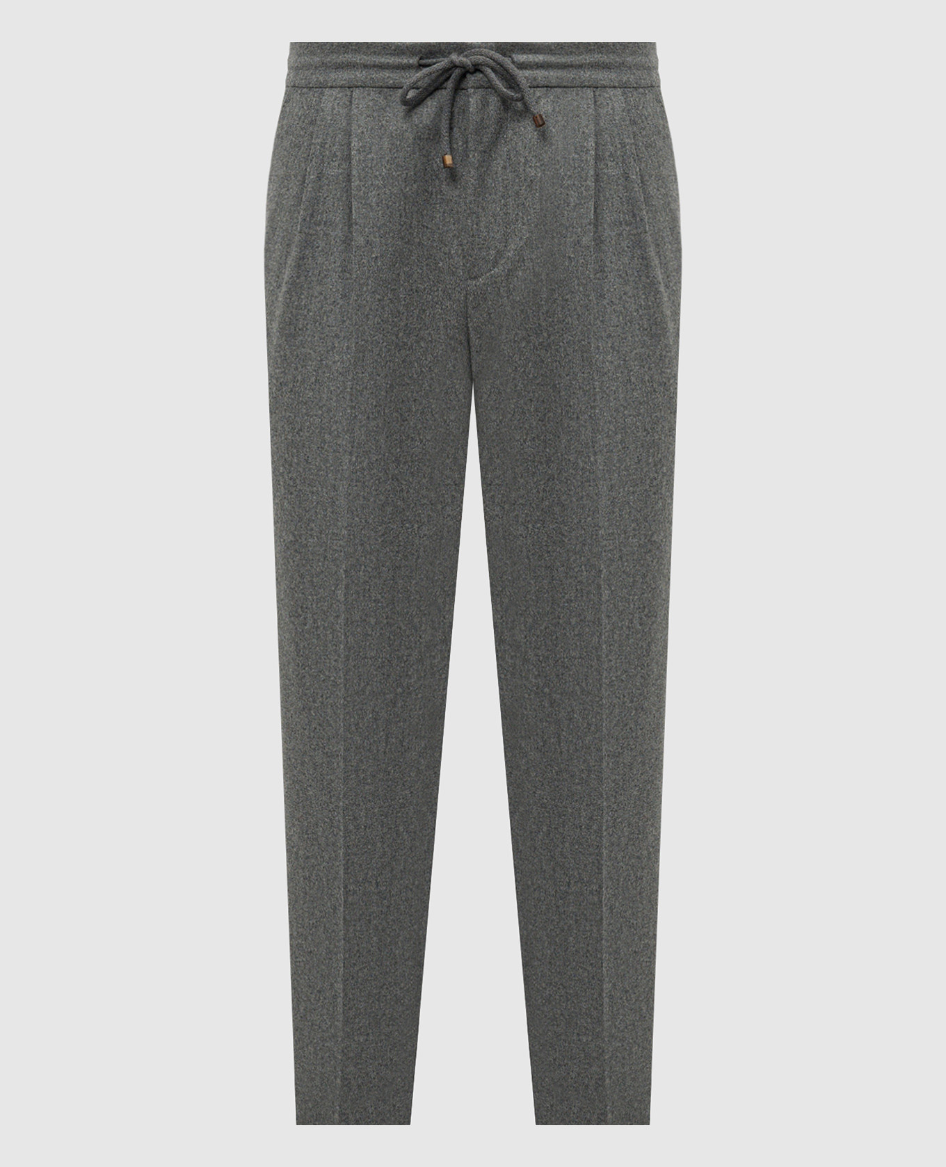 

Gray melange pants made of wool Brunello Cucinelli, Серый