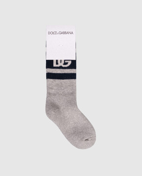 Dolce&Gabbana Children's gray socks with DG logo LBKAC5JBCH6