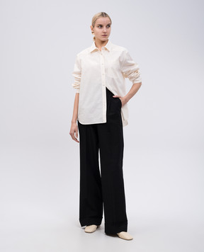Philosophy di Lorenzo Serafini Beige shirt with embroidered monogram logo A02070722