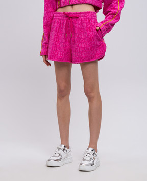 Versace Pink terry shorts with logo 10201451A14584