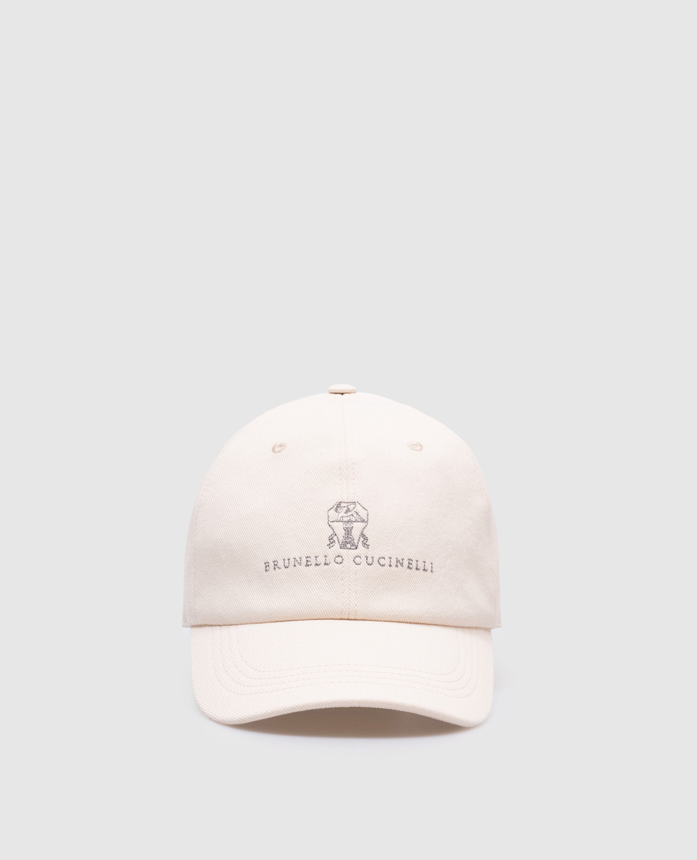 

Beige cap with embroidered logo emblem Brunello Cucinelli
