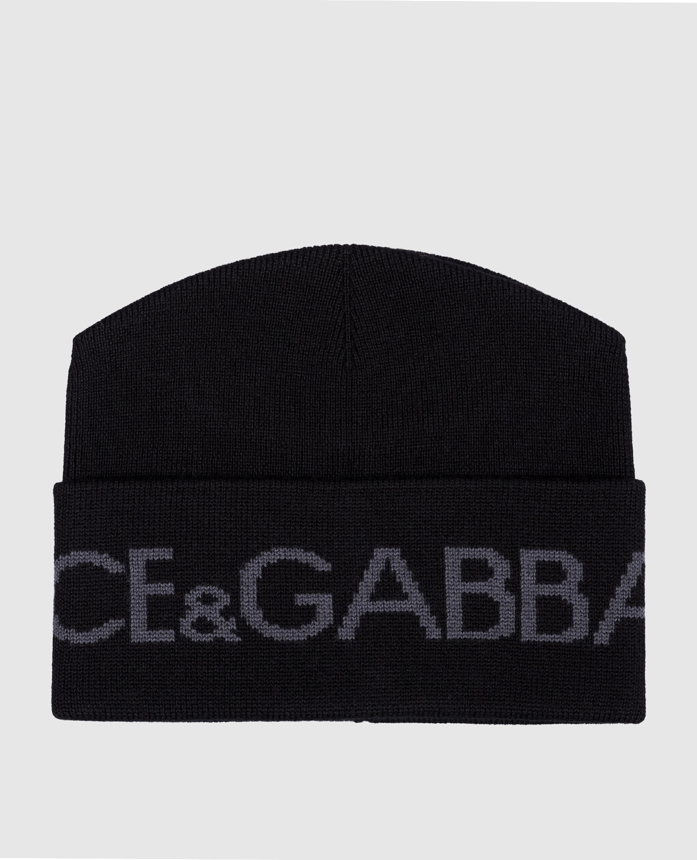 

Black wool cap with logo pattern Dolce&Gabbana