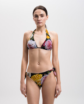 Dolce&Gabbana Black swimsuit in a floral print O8A54JFSG9R