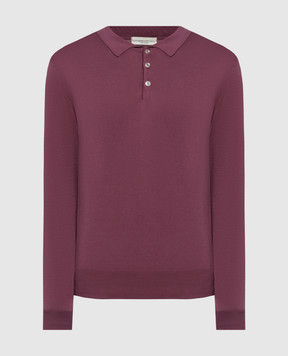 Cashmere&Whiskey Burgundy polo shirt with silk and cashmere FS06