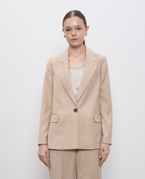 Peserico Beige wool jacket with lurex A01137D03359