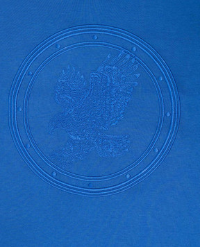 Stefano Ricci Children's blue t-shirt with embroidered logo emblem YNH8400340803
