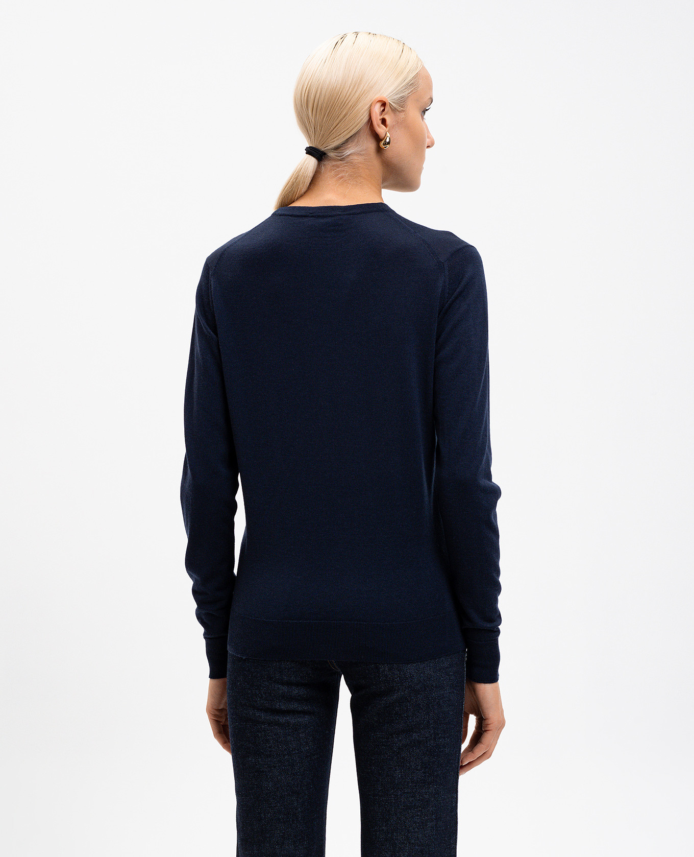 Blue DILLIE merino wool jumper John Smedley 4