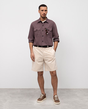 Brunello Cucinelli Beige corduroy shorts MH257U0010