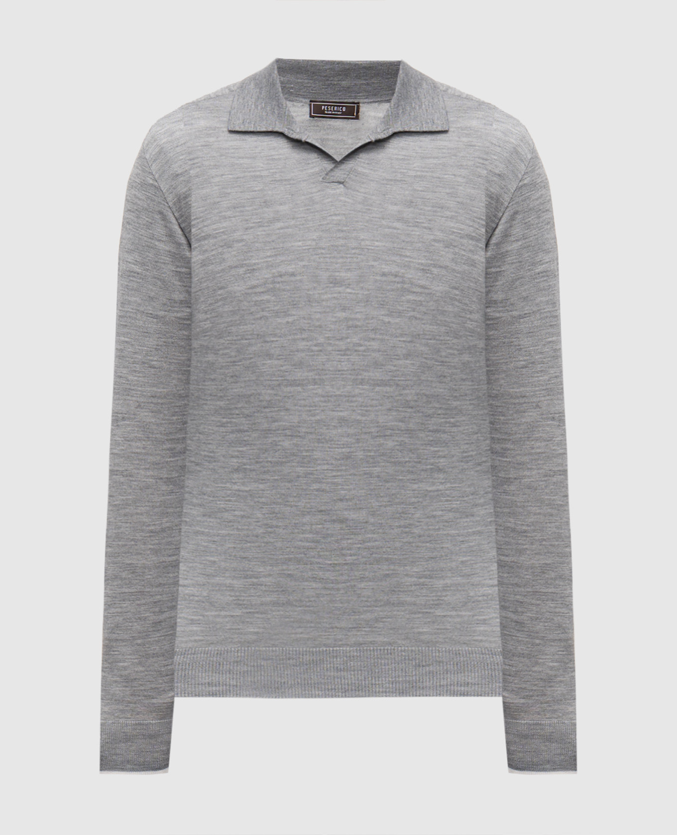 

Grey melange wool polo shirt Peserico