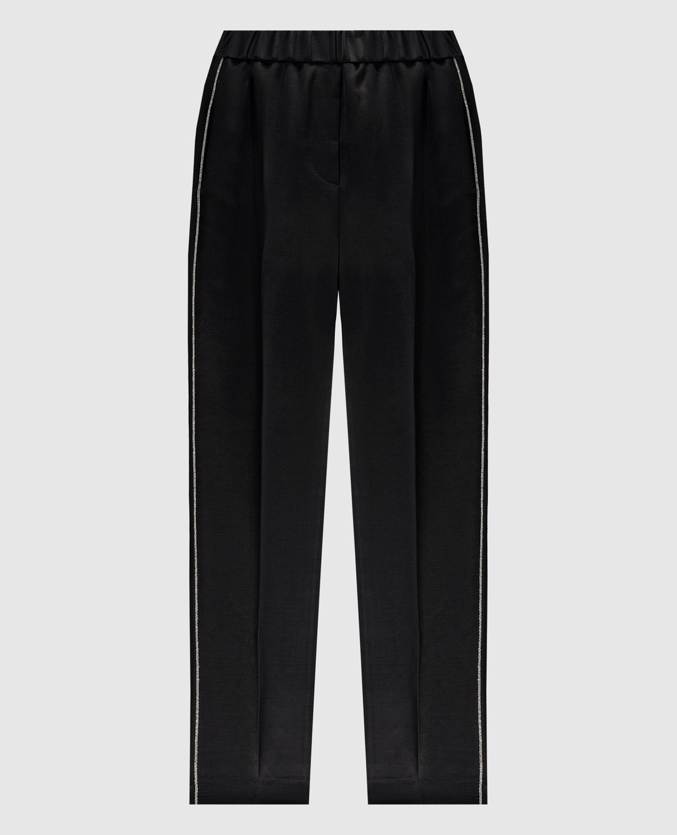 

Black linen pants with monil chain Peserico