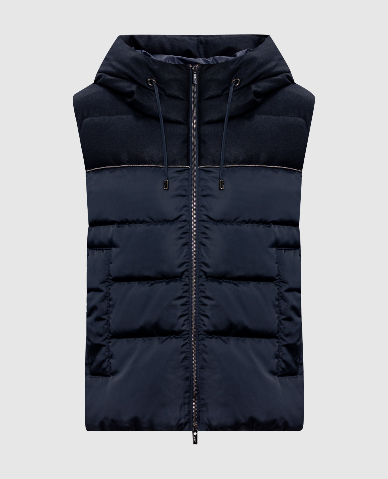 

Blue down vest with monil chain Peserico