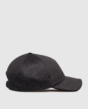 Stefano Ricci Grey cashmere cap with logo MCV53SB37ECO60HC