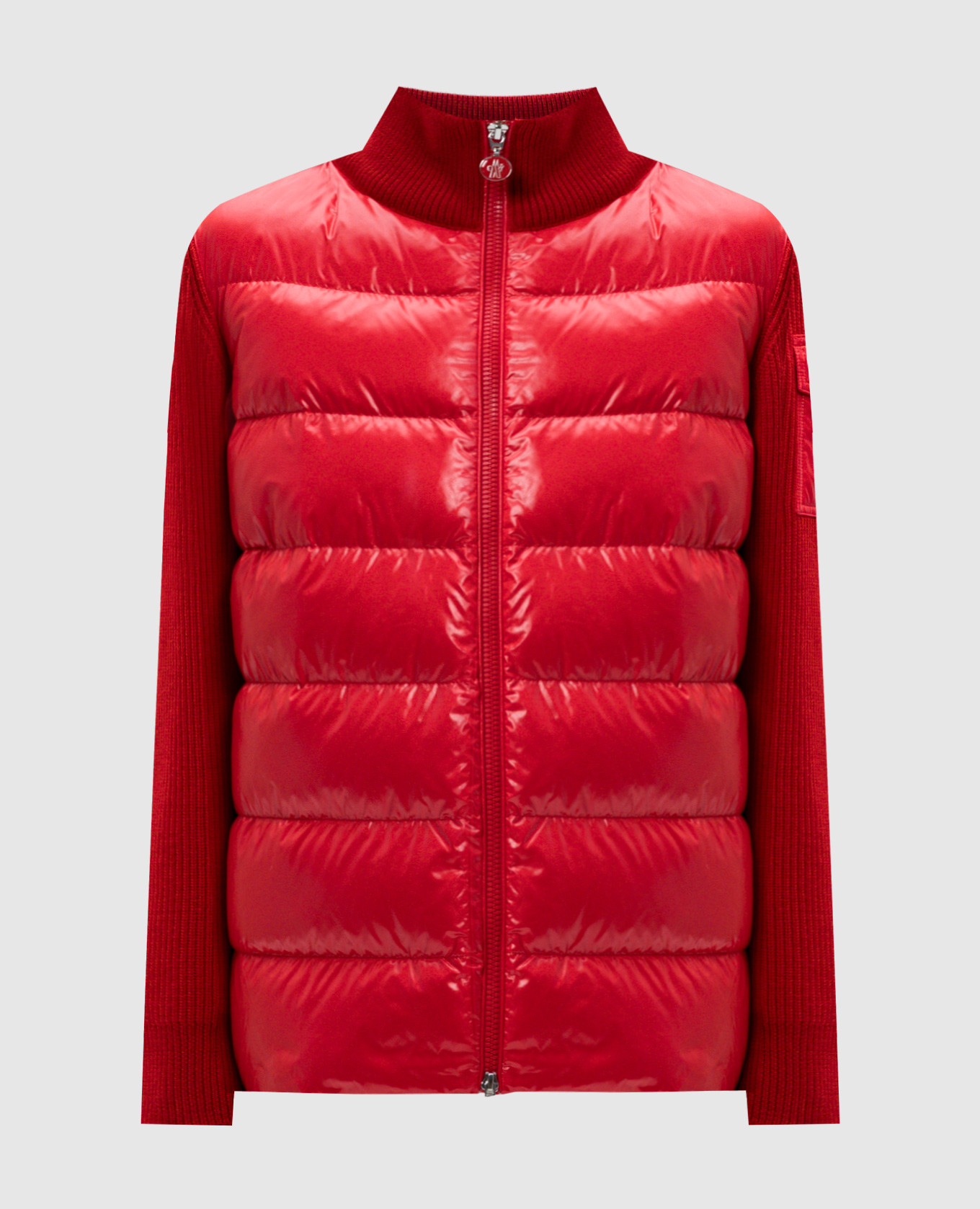 

Red wool combination jacket with logo Moncler