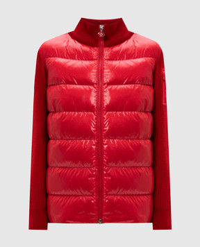 Moncler Red wool combination jacket with logo J20939B00013M1131