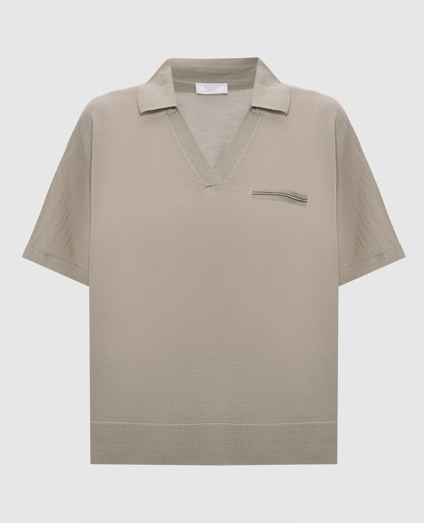 Khaki cashmere and silk top Peserico