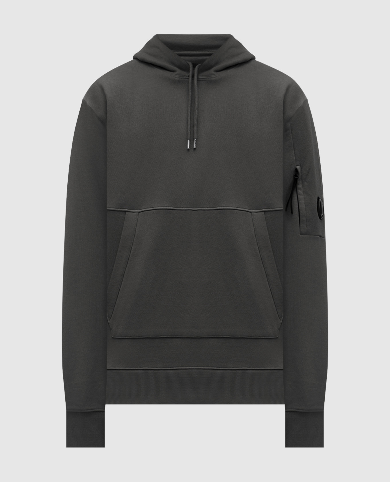 Green hoodie with logo patch