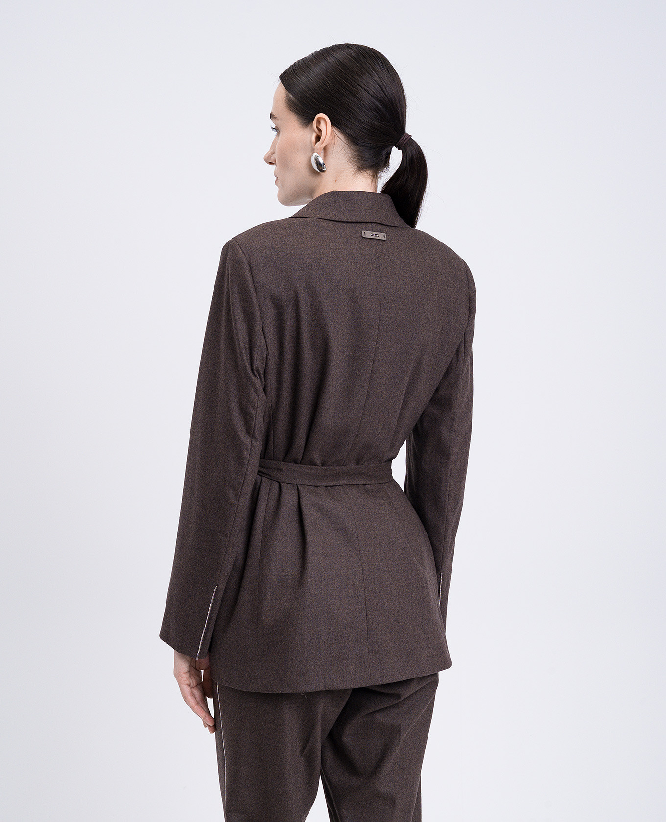 

Brown double-breasted wool and cashmere jacket Peserico