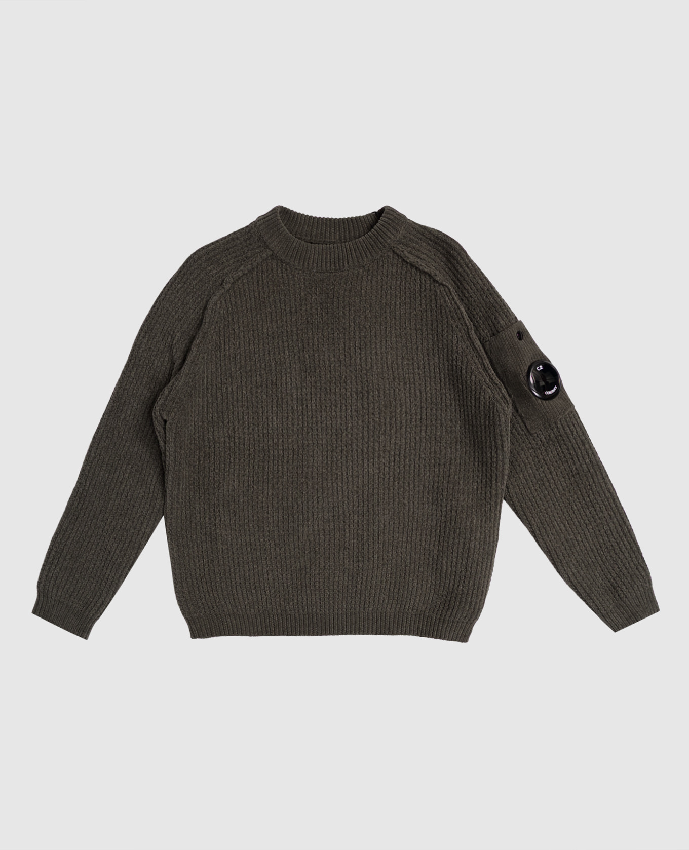 Children&#39;s green sweater with logo patch C.P. Company