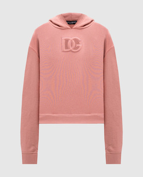 Dolce&Gabbana Pink hoodie with monogram logo F9S47ZGDCX0
