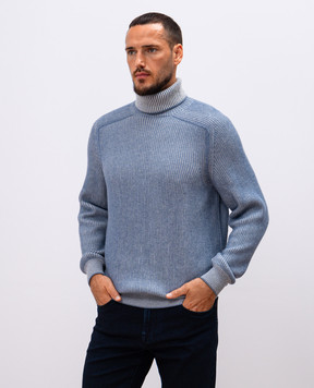 Sease Blue Dinghy Roll Reversible Cashmere Sweater KT030XG006