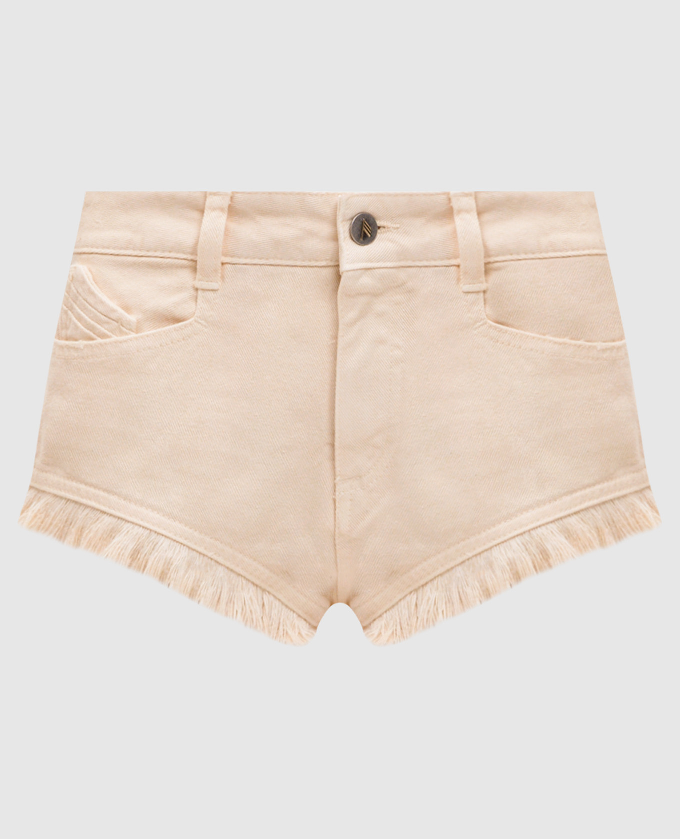 

Yellow denim shorts with logo patch The Attico