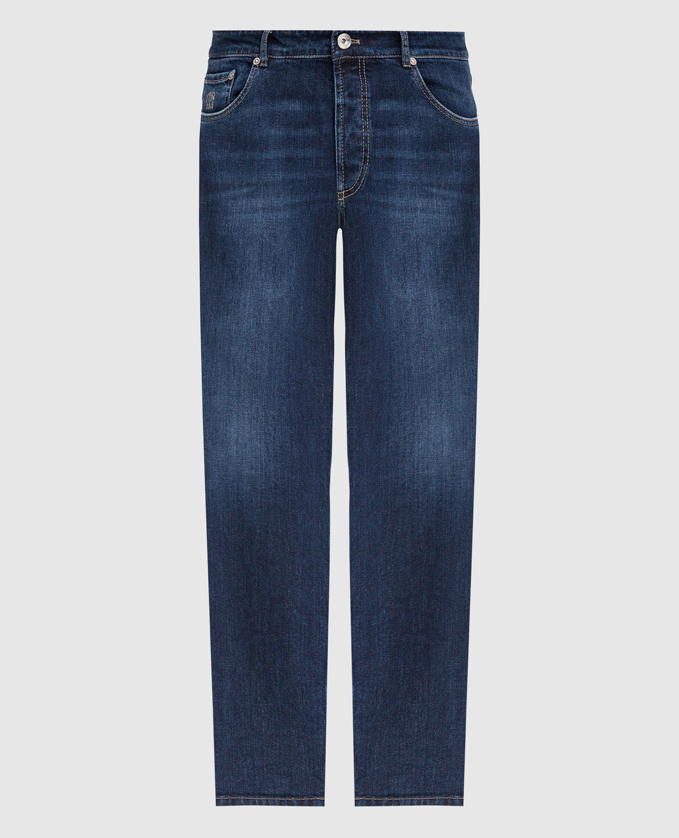 

Blue distressed jeans with logo Brunello Cucinelli