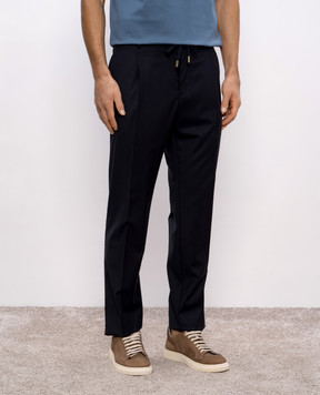 CAPOBIANCO Blue wool pants 18M805UE004856
