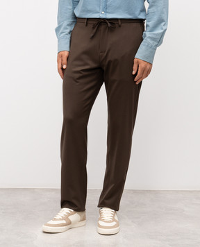 Canali Brown wool drawstring pants AS04998U1659