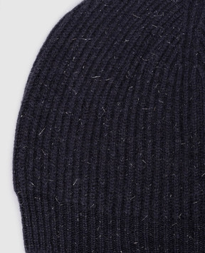 Peserico Blue hat with wool and silk with lurex S36148F0709095