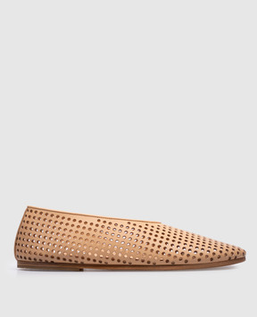 Marsell Beige leather ballet flats Forata with perforations MW8436P010