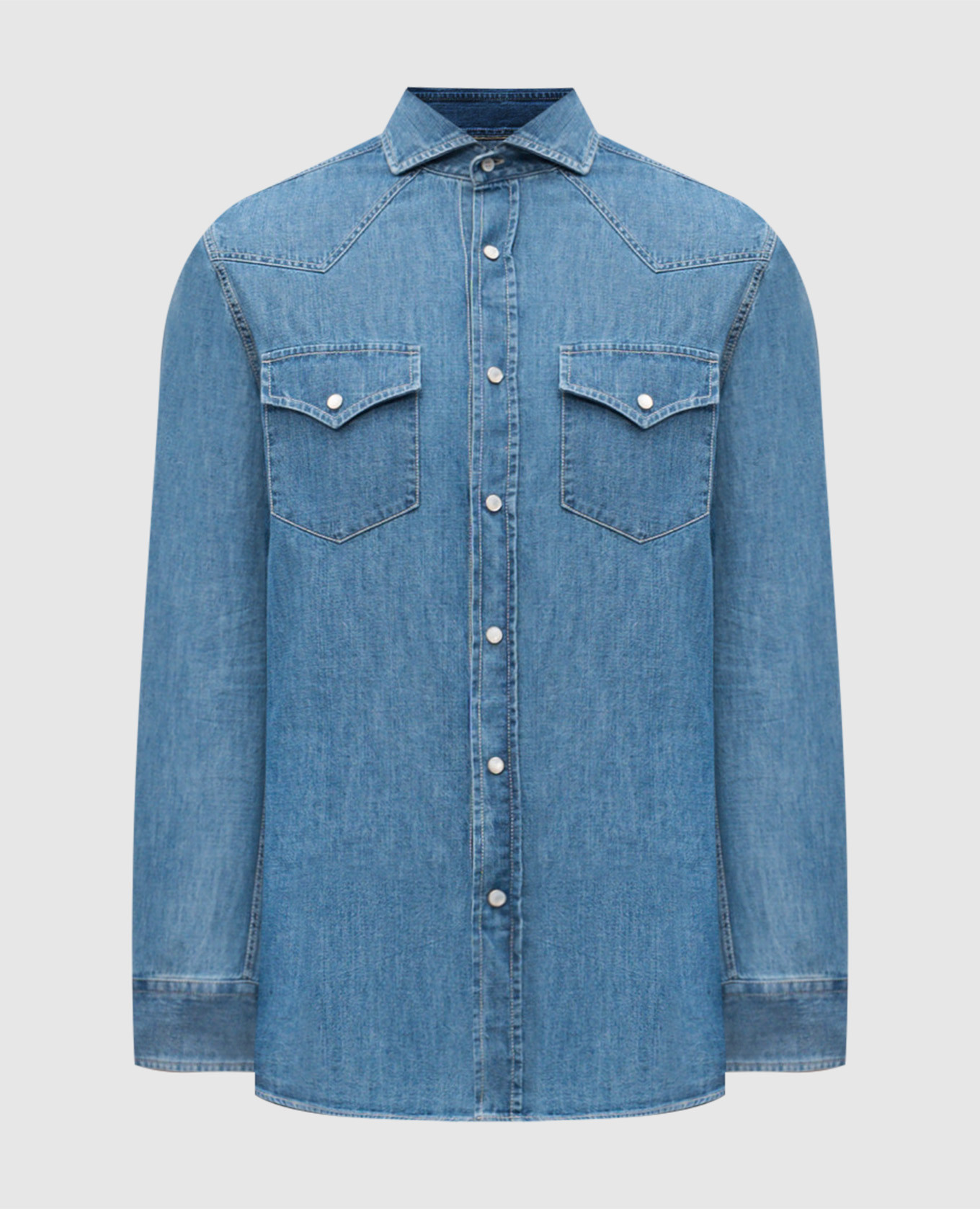 Blue denim shirt Brunello Cucinelli