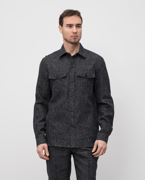ISAIA Gray linen, wool and silk shirt OSHIC196520