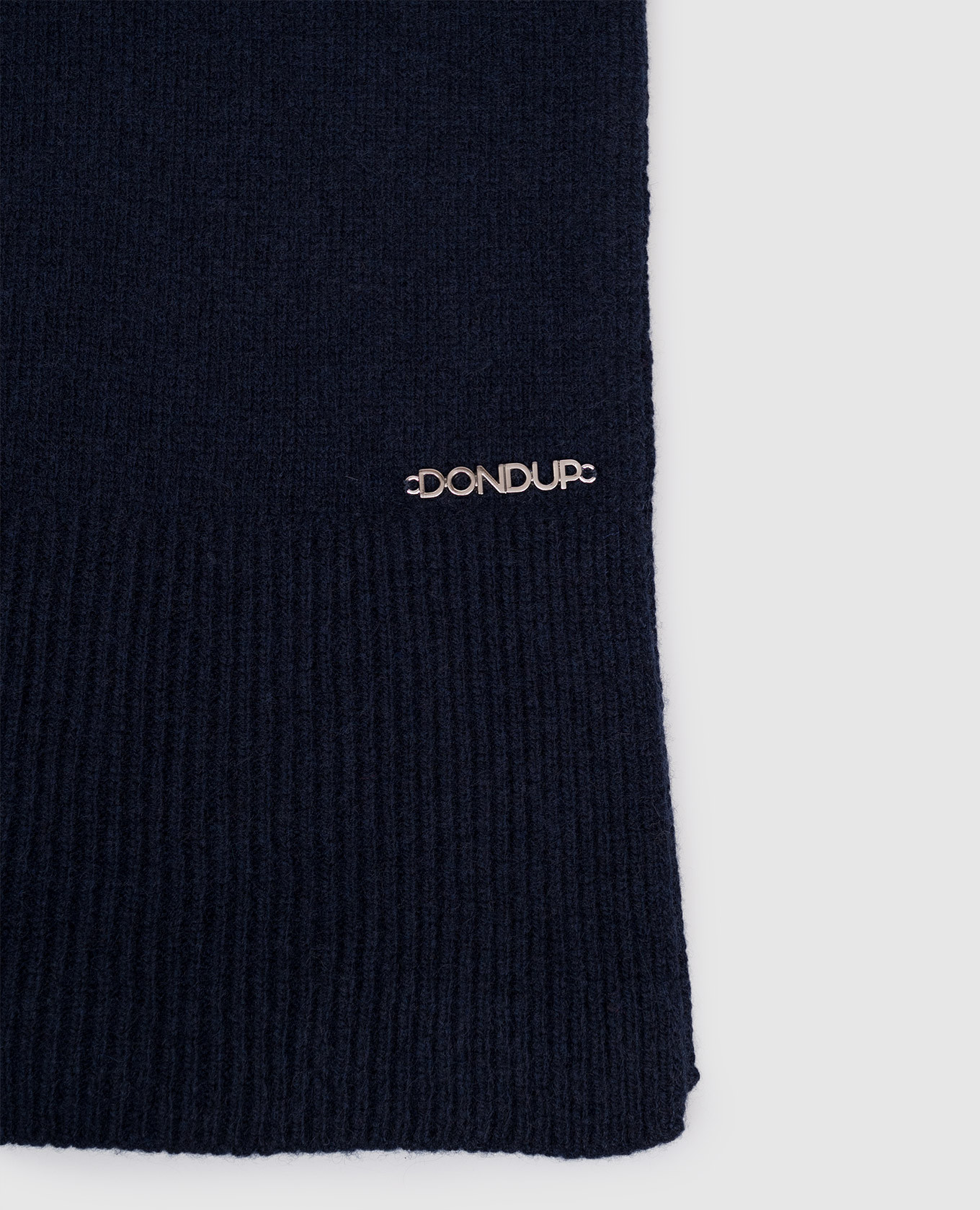 Blue cashmere and wool scarf with logo Dondup 3