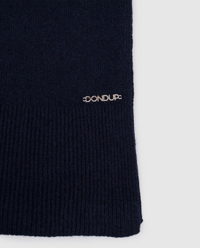 Dondup Blue cashmere and wool scarf with logo WK288Y00480DXXX
