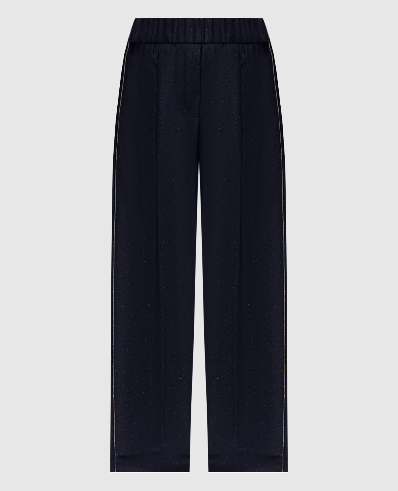 Blue wool pants with lurex