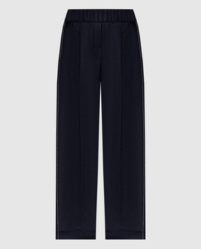 Peserico Blue wool pants with lurex P04151D03359