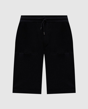 Brunello Cucinelli Black ribbed shorts M29200439G